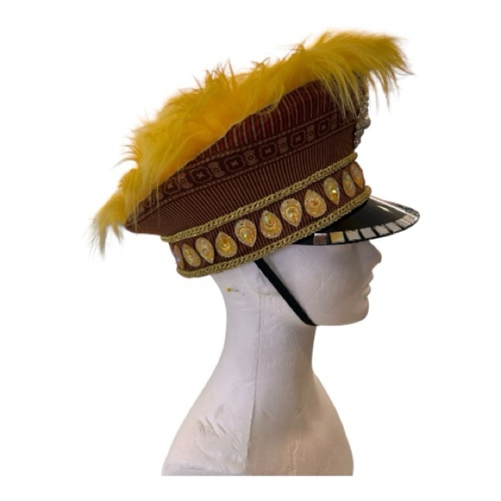 Reversible faux fur vest with matching captain hat. Burningman vest & hat size L - Picture 6 of 7